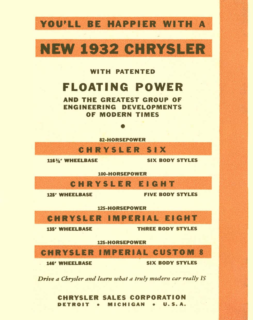1932 Chrysler Floating Power Folder Page 1